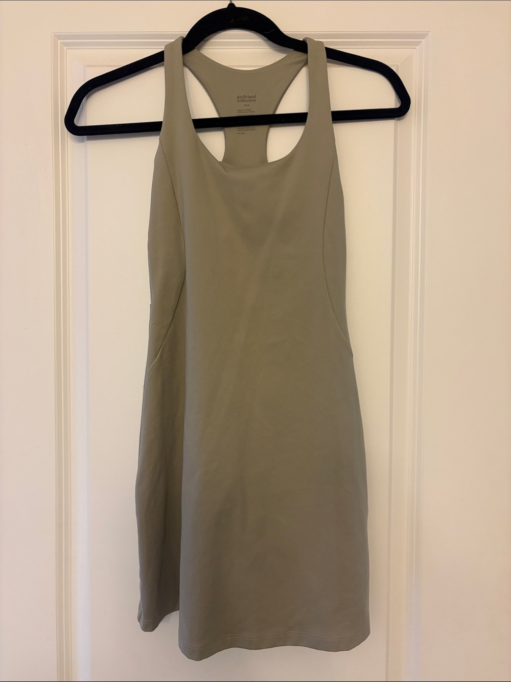 girlfriend collective olive green mini dress